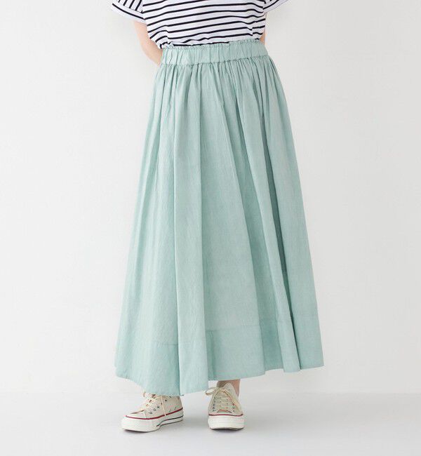 SHIPS Colors 「SHIPS Colors:〈手洗い可能〉キュプラ コットン ギャザー スカート」|フレア|