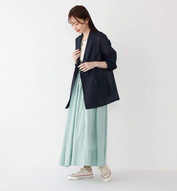 SHIPS Colors 「SHIPS Colors:〈手洗い可能〉キュプラ コットン ギャザー スカート」|フレア|