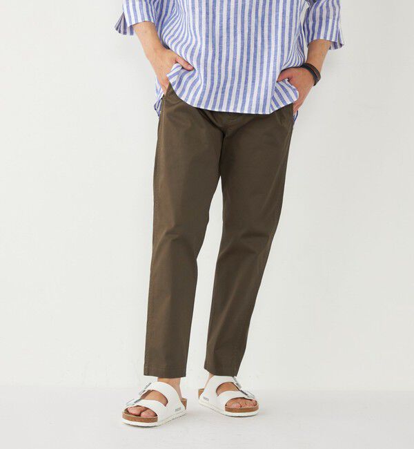 SHIPS Colors 「SHIPS Colors:〈洗濯機可能〉テーパード アンクル チノ パンツ」|チノ|オリーブ