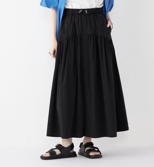 SHIPS Colors 「SHIPS Colors:〈接触冷感・UVカット・撥水〉マルチファンクション フレアスカート◇」|フレア|ブラック