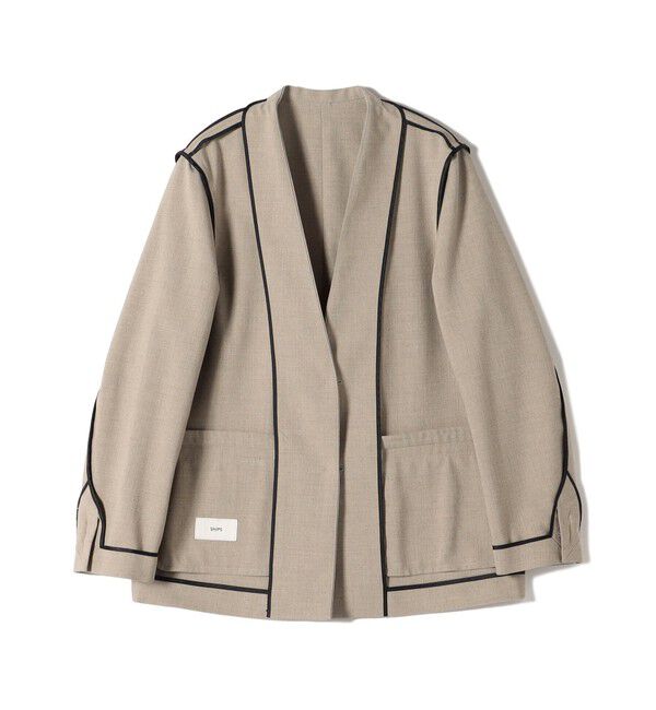 SHIPS for women「〈手洗い可能〉Asami 麻調合繊 カラー レス ジャケット 2」|その他|