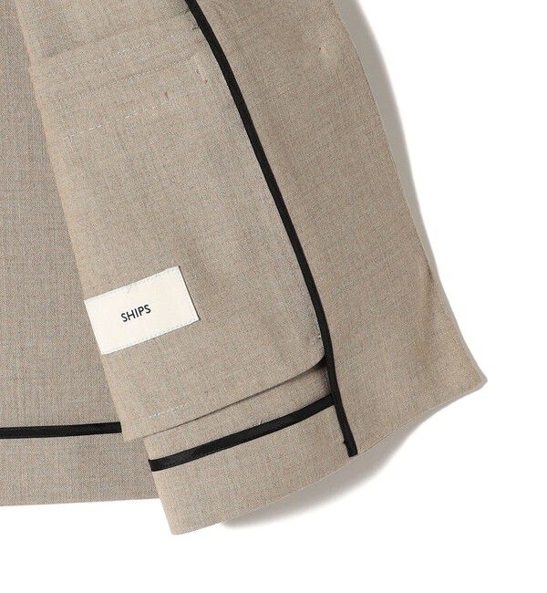 SHIPS for women「〈手洗い可能〉Asami 麻調合繊 カラー レス ジャケット 2」|その他|