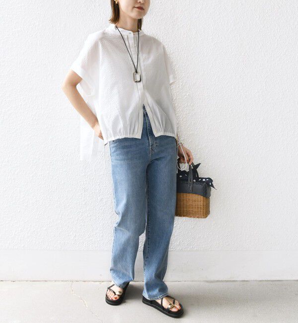 SHIPS for women「〈手洗い可能〉サッカー 裾 ドロスト ドルマン ブラウス 2」|シャツ・ブラウス|