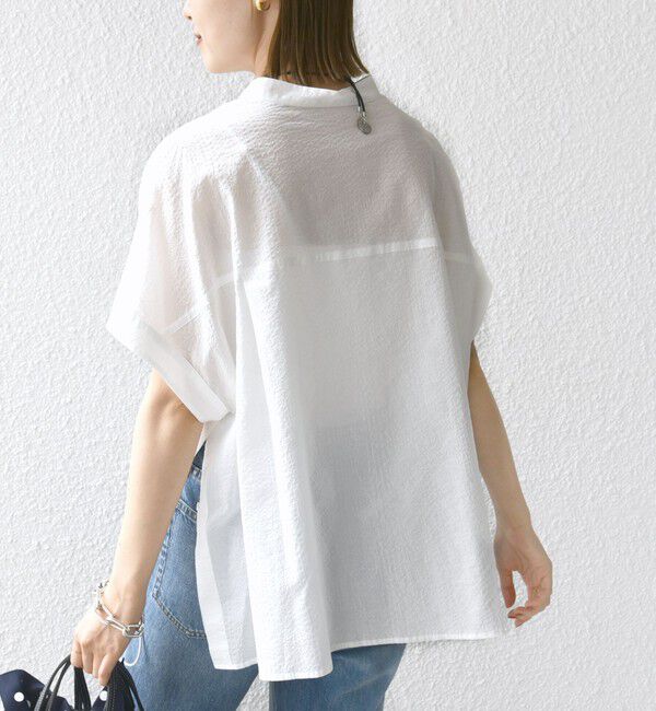 SHIPS for women「〈手洗い可能〉サッカー 裾 ドロスト ドルマン ブラウス 2」|シャツ・ブラウス|