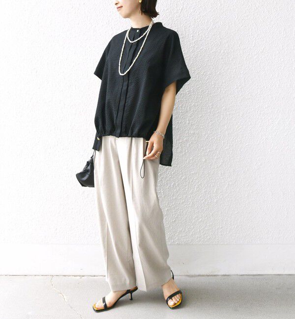 SHIPS for women「〈手洗い可能〉サッカー 裾 ドロスト ドルマン ブラウス 2」|シャツ・ブラウス|