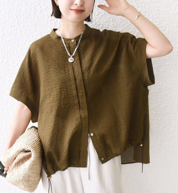 SHIPS for women「〈手洗い可能〉サッカー 裾 ドロスト ドルマン ブラウス 2」|シャツ・ブラウス|