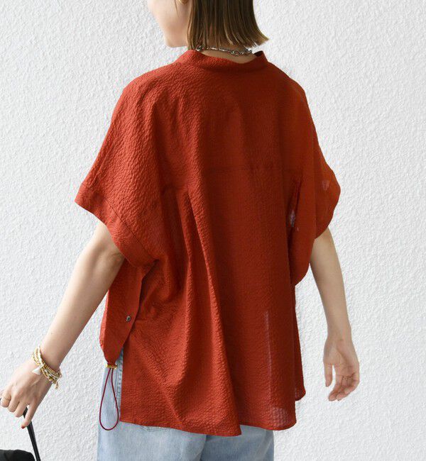 SHIPS for women「〈手洗い可能〉サッカー 裾 ドロスト ドルマン ブラウス 2」|シャツ・ブラウス|