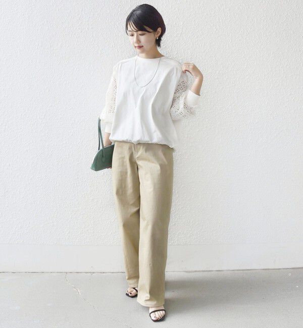 SHIPS for women「《予約》【WEB限定】〈手洗い可能〉レース コンビ カットソー」|Tシャツ・カットソー|