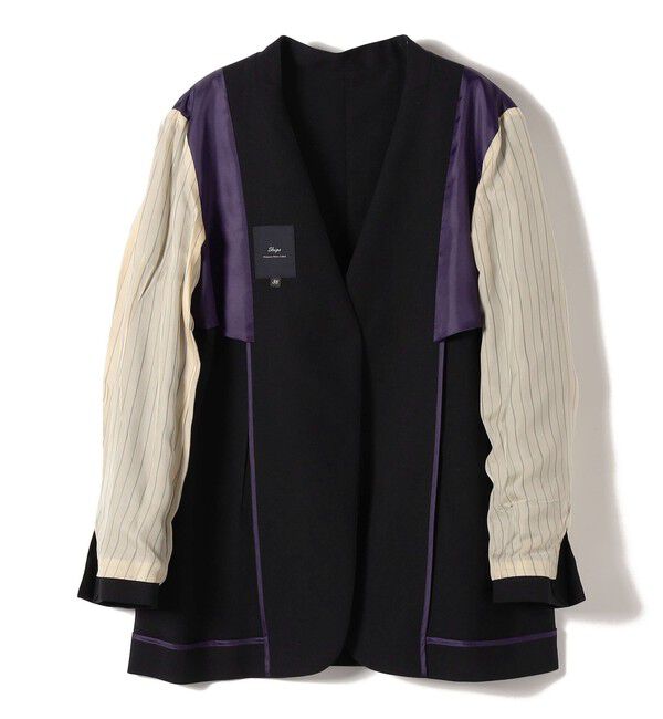 SHIPS for women「SHIPS Primary Navy Label:カラー レス ジャケット」|ノーカラージャケット|