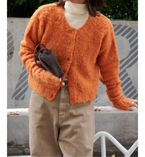 OUTDOOR PRODUCTS Usual Things「シャギーニットカーデ」|ニット・セーター|オレンジ
