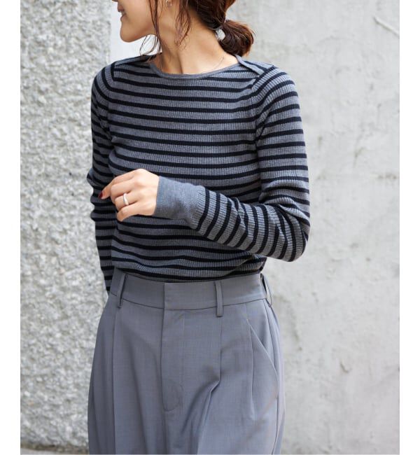 OUTDOOR PRODUCTS Usual Things「リブボートネックニット」|ニット・セーター|