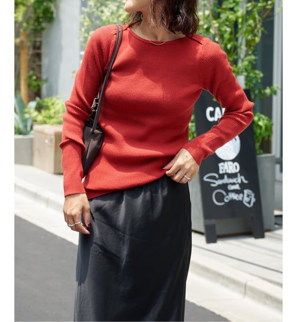 OUTDOOR PRODUCTS Usual Things「リブボートネックニット」|ニット・セーター|