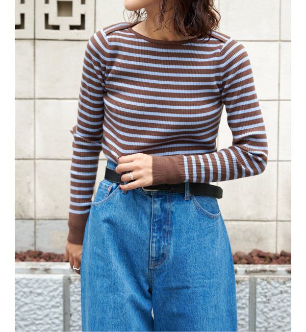 OUTDOOR PRODUCTS Usual Things「リブボートネックニット」|ニット・セーター|