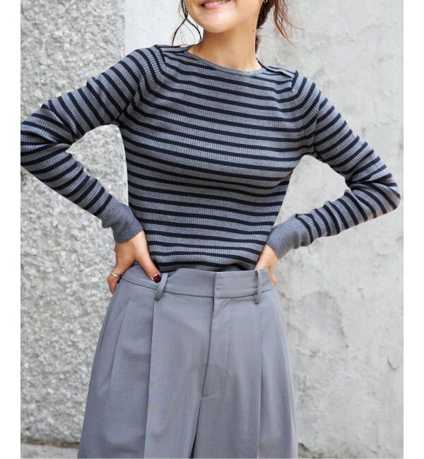 OUTDOOR PRODUCTS Usual Things「リブボートネックニット」|ニット・セーター|