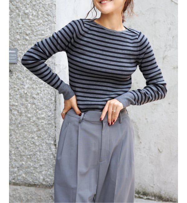 OUTDOOR PRODUCTS Usual Things「リブボートネックニット」|ニット・セーター|