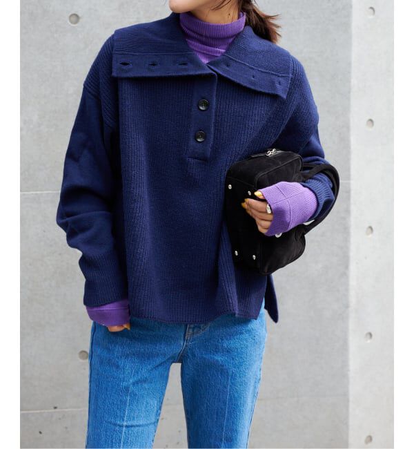 OUTDOOR PRODUCTS Usual Things「ワイドカラーニットプルオーバー」|ニット・セーター|