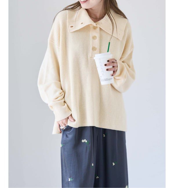 OUTDOOR PRODUCTS Usual Things「ワイドカラーニットプルオーバー」|ニット・セーター|