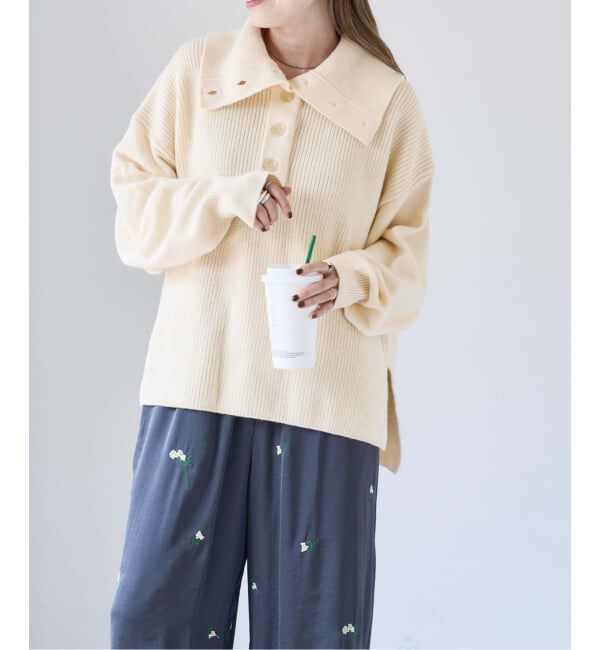 OUTDOOR PRODUCTS Usual Things「ワイドカラーニットプルオーバー」|ニット・セーター|