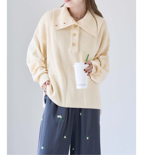 OUTDOOR PRODUCTS Usual Things「ワイドカラーニットプルオーバー」|ニット・セーター|