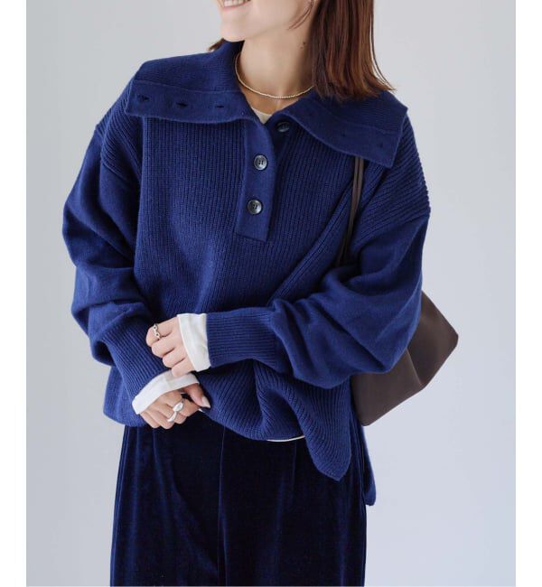 OUTDOOR PRODUCTS Usual Things「ワイドカラーニットプルオーバー」|ニット・セーター|