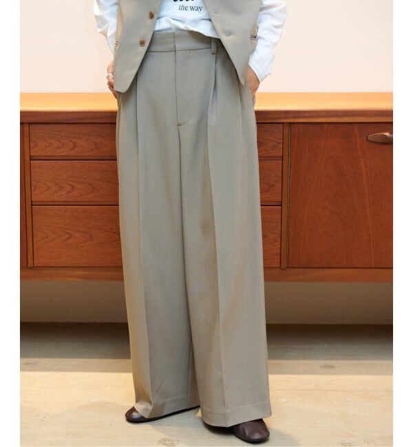 OUTDOOR PRODUCTS Usual Things「ORDINARY タックワイドスラックス」|スラックス|ベージュ