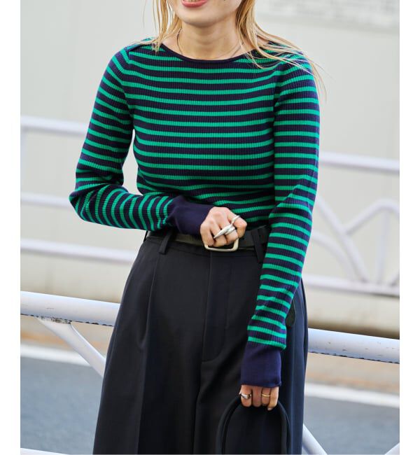 OUTDOOR PRODUCTS Usual Things「ボーダーボートネックニット」|ニット・セーター|