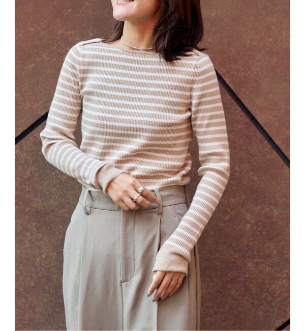 OUTDOOR PRODUCTS Usual Things「ボーダーボートネックニット」|ニット・セーター|