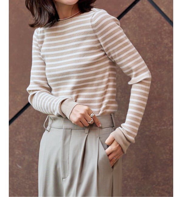 OUTDOOR PRODUCTS Usual Things「ボーダーボートネックニット」|ニット・セーター|