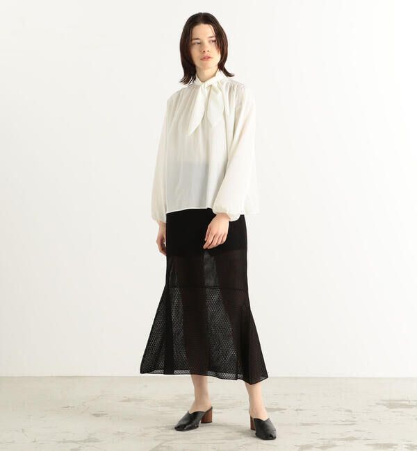 Ballsey「ペーパーレース マーメイドロングスカート」|フレア|