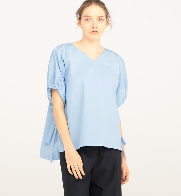 TOMORROWLAND collection「コットントロピカル リボンカフスVネックブラウス」|シャツ・ブラウス|