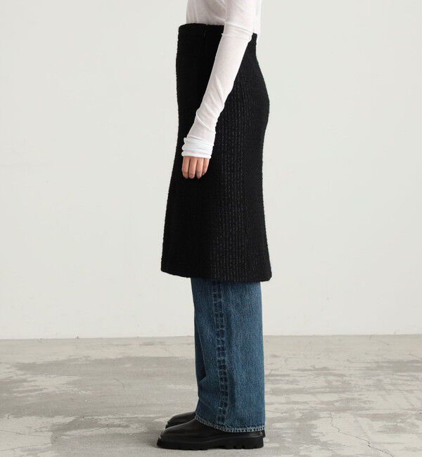 Edition「ブラックツイードヘムフレアスカート」|スカート|