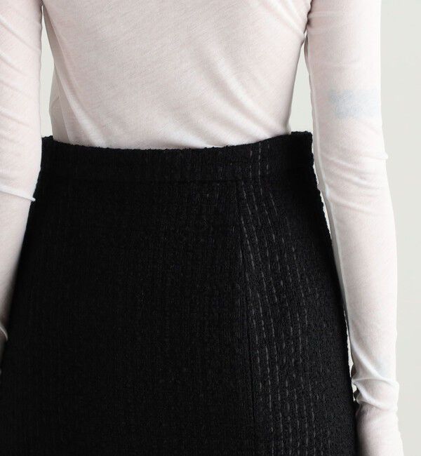 Edition「ブラックツイードヘムフレアスカート」|スカート|