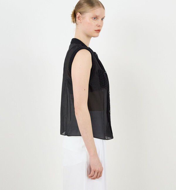 DES PRES「コットンシルクローン スリーブレスブラウス」|シャツ・ブラウス|