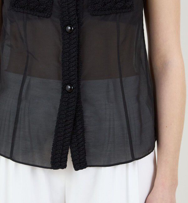 DES PRES「コットンシルクローン スリーブレスブラウス」|シャツ・ブラウス|