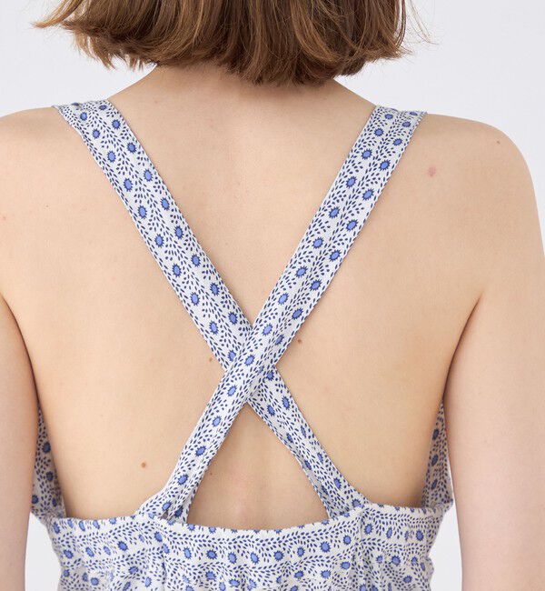 SOULEIADO「リネンプリント エプロンワンピース」|ワンピース|