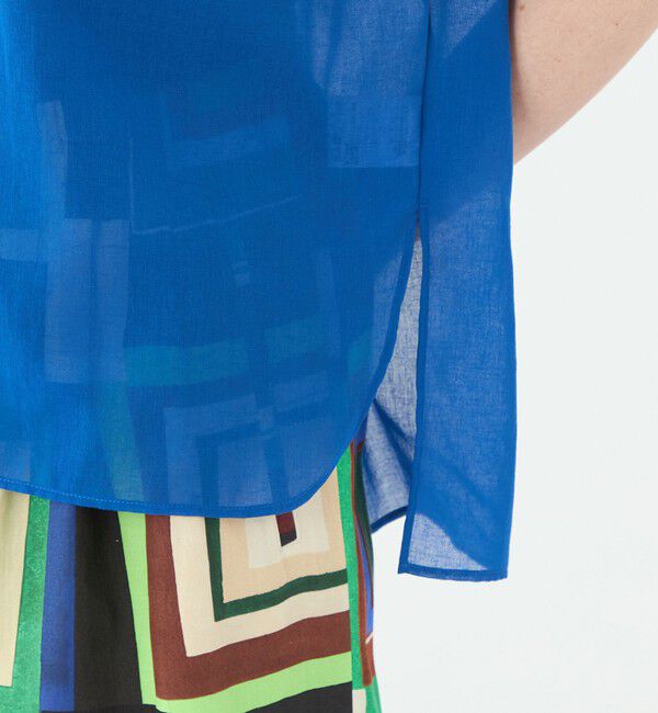 Ballsey「コットンクレープ スタンドカラーブラウス」|シャツ・ブラウス|