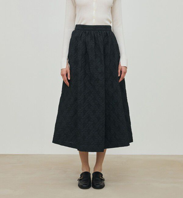 DES PRES「アーガイルジャカード フレアロングスカート」|フレア|