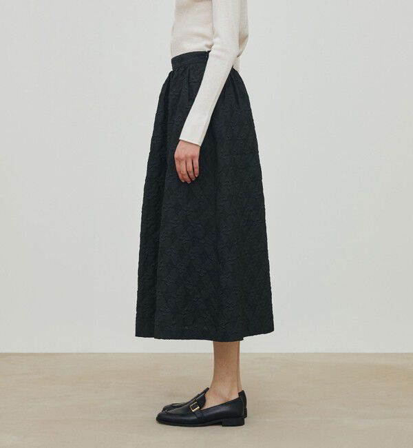 DES PRES「アーガイルジャカード フレアロングスカート」|フレア|