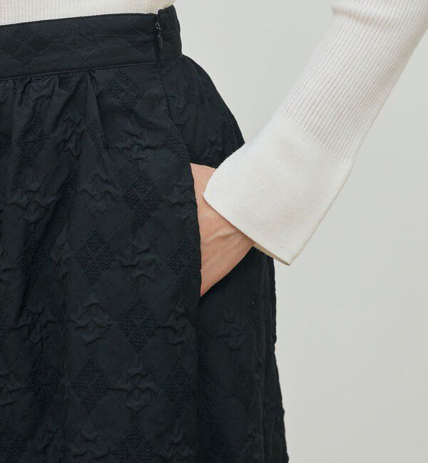 DES PRES「アーガイルジャカード フレアロングスカート」|フレア|