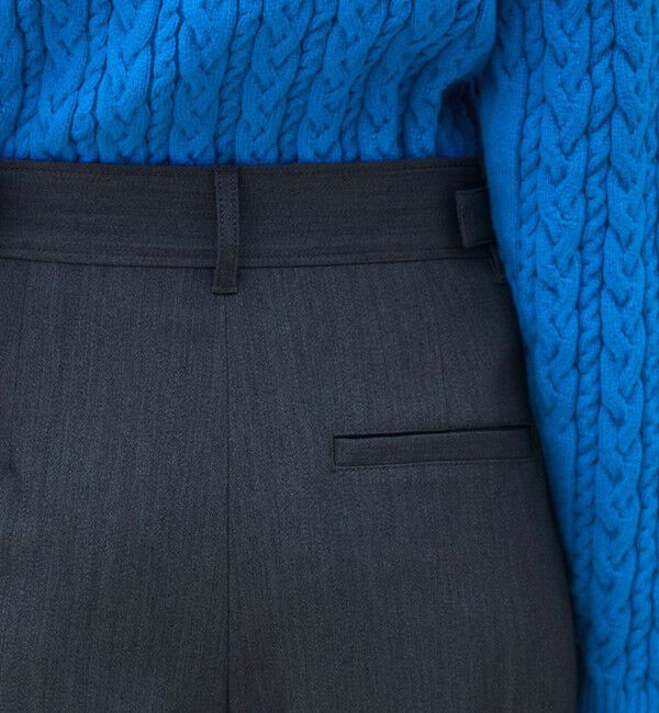 MACPHEE「ポリエステルウールドスキン アシンメトリーパンツ」|スラックス|