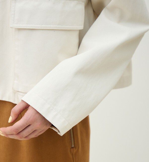 MACPHEE「ピグメントドリルクロス クルーネックジャケット」|ノーカラージャケット|