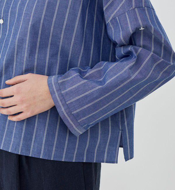 GALERIE VIE「【WEB先行予約】ストライプブロード アジャストスリーブシャツ」|シャツ・ブラウス|