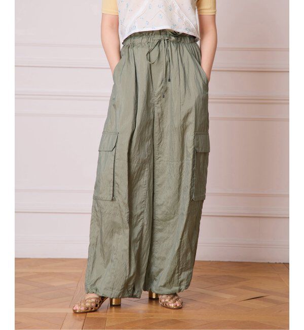 IENA LA BOUCLE「IENA LA BOUCLE ナイロンシルクライトタフタカーゴパンツ」|カーゴ|