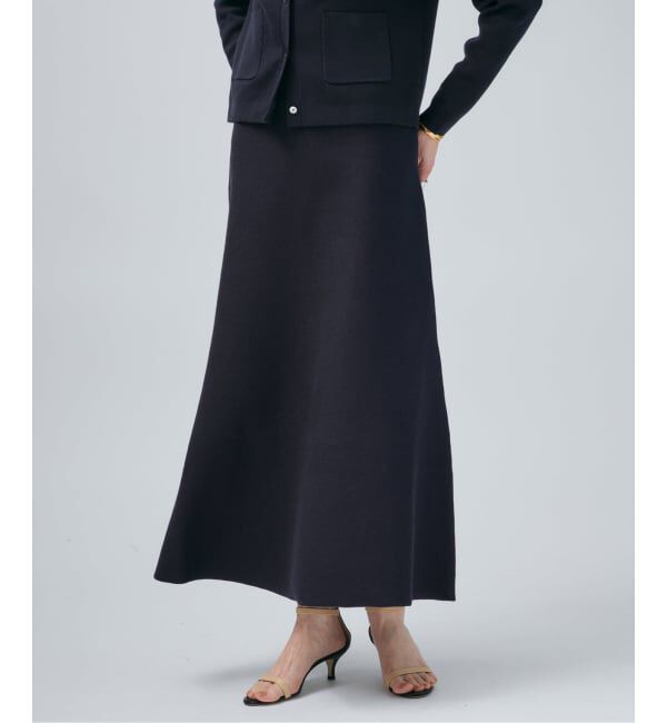 VERMEIL par iena「ダンボールニットフレアスカート」|スカート|ネイビー