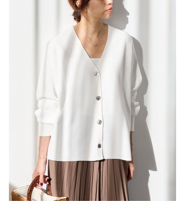 IENA「《新色/追加》ファインコットンスムースVネックカーディガン」|カーディガン|