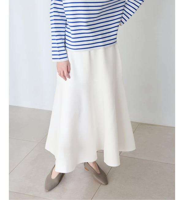IENA「ファインコットンスムーススカート」|スカート|ホワイト