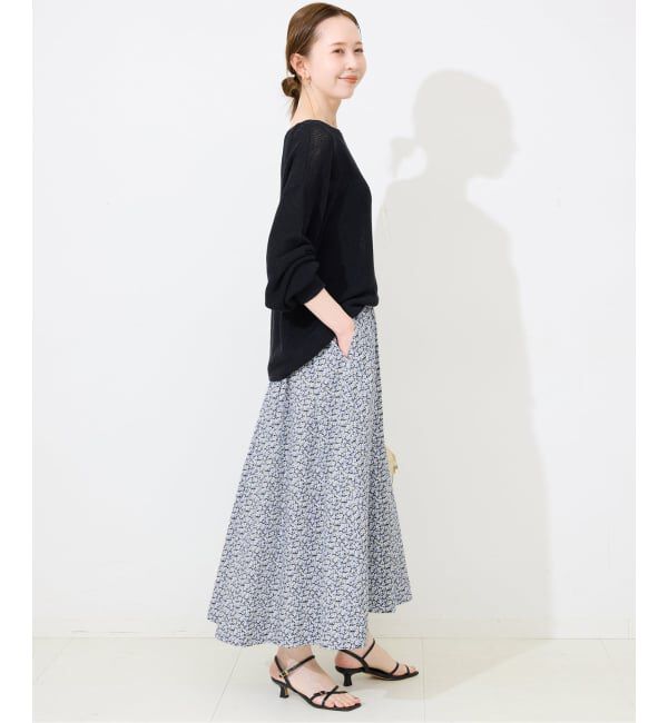 SLOBE IENA「《予約》Blue Flowerタックスカート」|スカート|