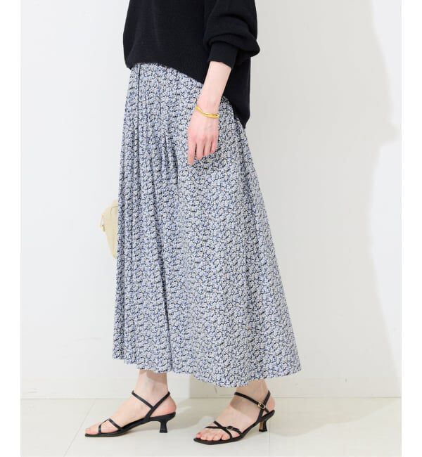 SLOBE IENA「《予約》Blue Flowerタックスカート」|スカート|