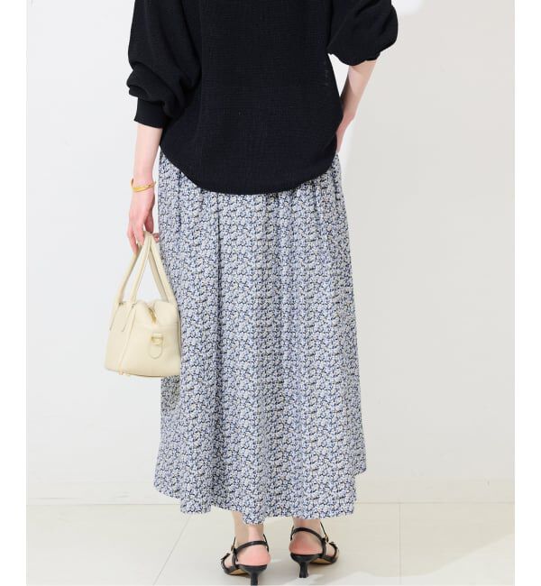 SLOBE IENA「《予約》Blue Flowerタックスカート」|スカート|