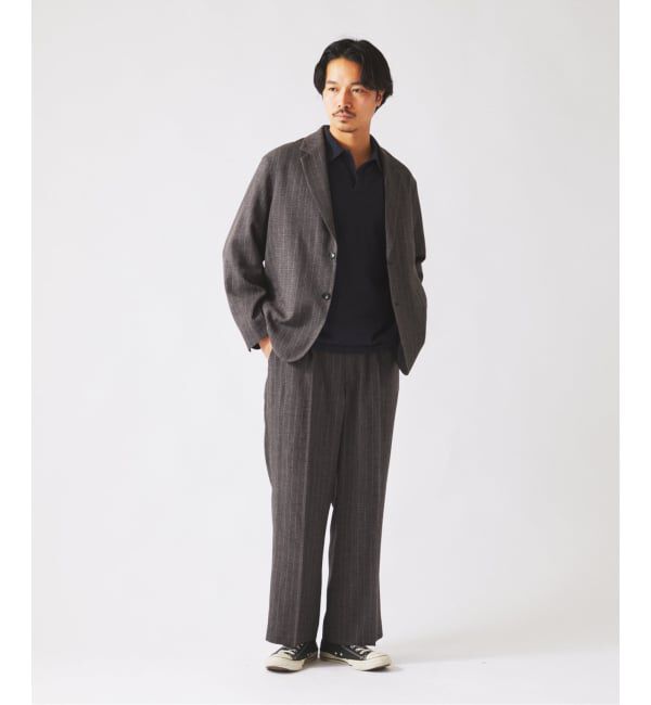 JOURNAL STANDARD relume「ウォッシャブル バスケット ストライプ ワイドスラックス(セットアップ対応可能)」|スラックス|